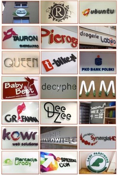 Litery przestrzenne 3D na ścianę do biura firmy, logo reklama pleksa plexi