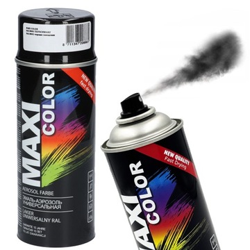 CZARNY LAKIER AKRYLOWY W SPRAYU RAL 9005 MAT MAXI SPRAY FARBA MATOWA