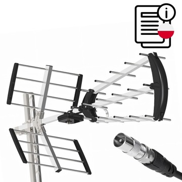 НАПРАВЛЕННАЯ АНТЕННА ДЛЯ ЭФИРНОГО ТЕЛЕВИДЕНИЯ DVB-T2 MUX8 ФИЛЬТР LTE HD 4K UHF VHF 120KM