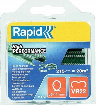 Скобы для ограждений Rapid VR22, зеленые - в упаковке 215 шт.