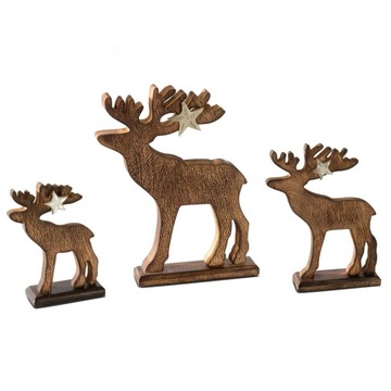 RENIFER FIGURKA NA ŚWIĘTA 20 CM OZDOBA ŚWIĄTECZNA