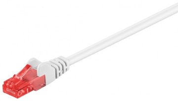 Kabel LAN RJ45 Patchcord CAT 6 U/UTP biały 0,5m