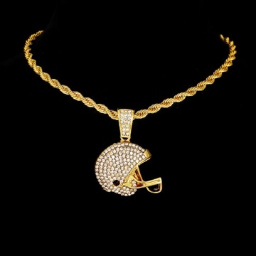 Ожерелье с подвеской в ​​виде шлема американского футбола Изготовление ювелирных изделий из мяча для регби