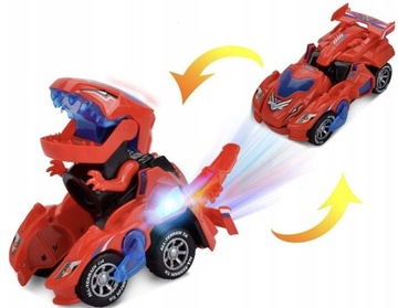 Автомобиль-динозавр 2 В 1 со светодиодным звуком, играющим в динозавров