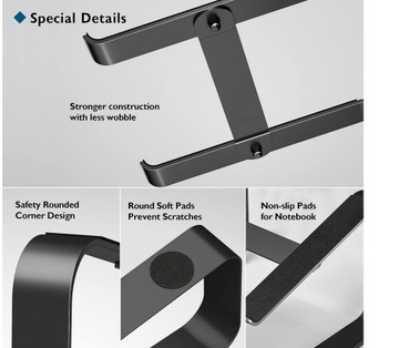 ПОДСТАВКА ДЛЯ НОУТБУКА ПЛАНШЕТА, СКЛАДНАЯ, РЕГУЛИРУЕМАЯ, АЛЮМИНИЕВАЯ ПОДСТАВКА
