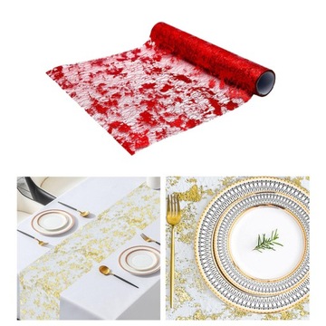 Bieżnik foliowy Dekoracja stołu w jadalni Kwiatowe opakowanie Czerwony