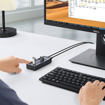 АДАПТЕР UGREEN HUB МНОГОФУНКЦИОНАЛЬНЫЙ РАЗВЕТВИТЕЛЬ USB / USB C - PD 7x USB A 3.0