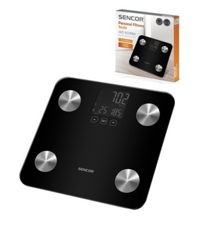 Waga łazienkowa analityczna Sencor 6026B fitness pomiar tłuszczu wody smart