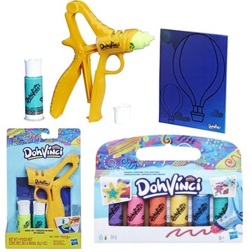 ZESTAW PLAY-DOH VINCI PISTOLET TUBKI 8SZ BROKATOWE