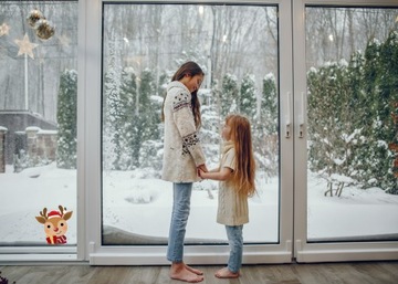 РОЖДЕСТВЕНСКАЯ наклейка ОЛЕНЬ РУДОЛЬФ Очень красивая наклейка