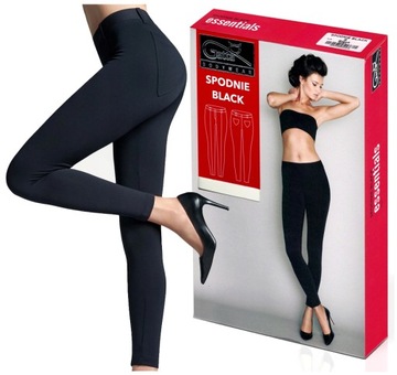 GATTA SPODNIE LEGINSY BLACK ZE SZWEM CZARNE XL