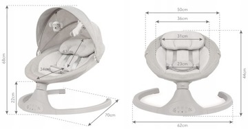 Kidwell LUXI 2в1 электрическая качалка с пультом, светлый меланж