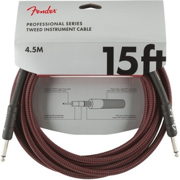 Fender Professional Cable 4,5m Red TWD Kabel Gitarowy