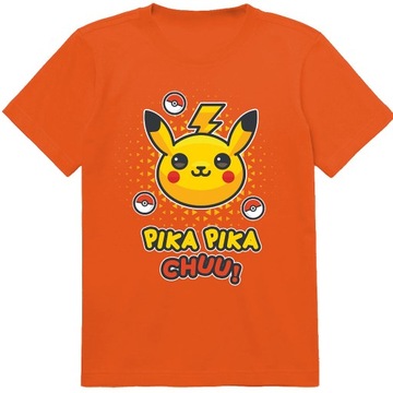 KOSZULKA DZIECIĘCA T-SHIRT DLA DZIECKA PIKACHU POKEMON 152 PREZENT JAKOŚĆ