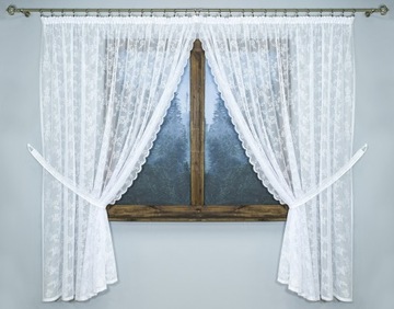 КОМПЛЕКТ ЖАККАРДОВЫХ ШТОР С ЛЕНТОЙ 600Х150 БЕЛЫЙ