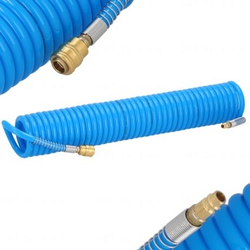 WĄŻ PNEUMATYCZNY SPIRALNY PU UZBROJONY 10M FI 12X8MM PRZEWÓD CIŚNIENIOWY