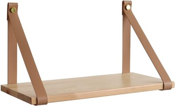 ZESTAŁ PÓŁEK skandynawskich SKÓRZANE PASKI 43cm