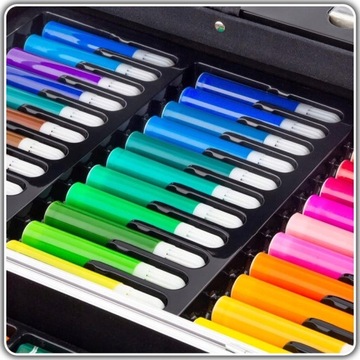 НАБОР ХУДОЖЕСТВЕННОЙ РАСКРАСКИ ДЛЯ ДЕТЕЙ + ЧЕМОДАН Фломастеры, мелки, краски