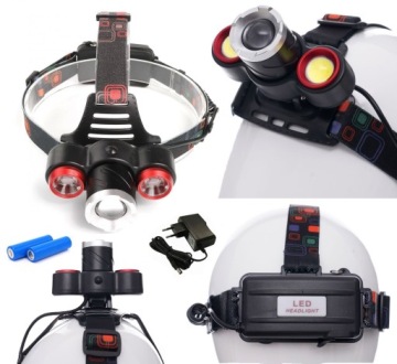 LATARKA CZOŁOWA CZOŁÓWKA LAMPKA NA BIWAK - do 500m