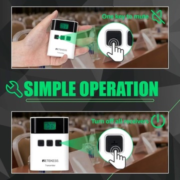 Retekess TT 122 Беспроводной аудиогид для туристов, аудиогид 2,4 ГГц, 150 м