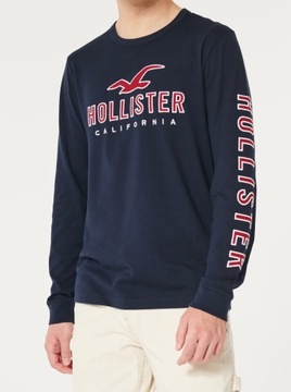 lekka bluza Abercrombie Hollister longsleeve L granatowa