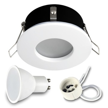 Oprawa wpuszczana halogen IP44 wodoszczelna + LED GU10 7W 4000K