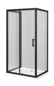 PRZYŚCIENNA Kabina CZARNA BLACK 100x80 BRODZIK 5cm