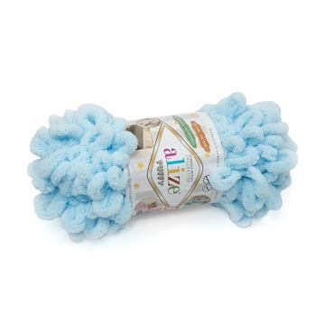 100g włóczka poliester Alize Puffy j.niebieski 183