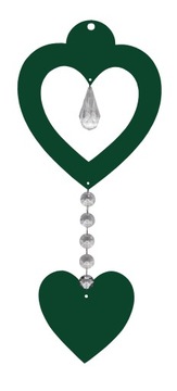 Z16b Zawieszka ozdoba ażur serce kryształ czerwony