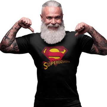 T-shirt/koszulka męska czarna - Super Dziadek