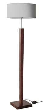 LAMPA STOJĄCA PODŁOGOWA 025-ST DREWNO ABAŻUR LED SALON SYPIALNIA KLASYCZNA
