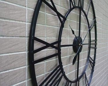 ZEGAR ŚCIENNY RETRO LOFT RZYMSKI METALOWY 50cm