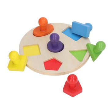 Деревянная развивающая головоломка, красочная для раннего возраста