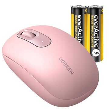 UGREEN RÓŻOWA MYSZKA BEZPRZEWODOWA OPTYCZNA USB 2.4GHz + 2 x BATERIA AA