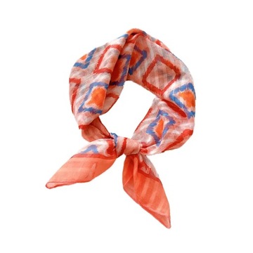 Хлопковый льняной шейный шарф для женщин, красочный носовой платок с цветочным принтом, маленький