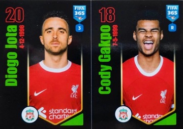PANINI naklejki FIFA 365 2024 NAKLEJKA 82 a b LIVERPOOL JOTA GAKPO