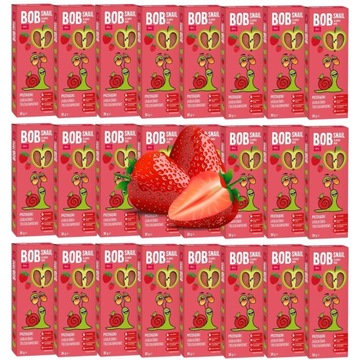 BOB SNAIL 24x Przekąska jabłko truskawka 30g ślimak żelki bez cukru