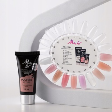 АКРИЛОВЫЙ ГЕЛЬ ПОЛИГЕЛЬ СТРОИТЕЛЬНЫЙ НАБОР 30мл АКСЕССУАРЫ ДЛЯ ЛАМП MOLLY LAC