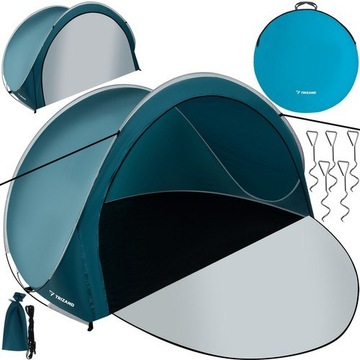 NAMIOT PLAŻOWY SAMOROZKŁADAJĄCY POP-UP 3 OS ZAMYKANY NA ZAMEK 200x120x110cm