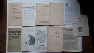Zestaw 11 x Solidarnosc Ziemi Lodzkiej + List otwarty + Bratniak + KURS + .