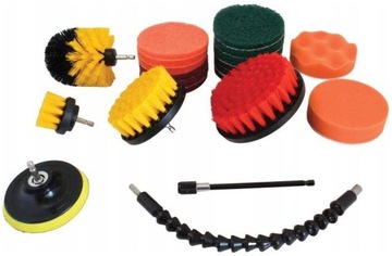 SZCZOTKI CZYSZCZĄCE NA WIERTARKĘ - 21 ELEM.ZESTAW