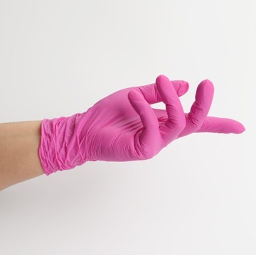 Нитриловые перчатки Перчатки Master GLove неопудренные 100 шт РОЗОВЫЙ М