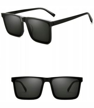 Kwadratowe Czarne Okulary Męskie Damskie przeciwsłoneczne Filtr UV400