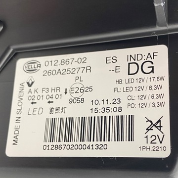 HALOGEN LED RENAULT OE 260A25277R