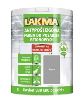 LAKMA AKRYBET B-30 EKO Farba do Betonu Posadzki Trwała Akrylowa Szara 1L