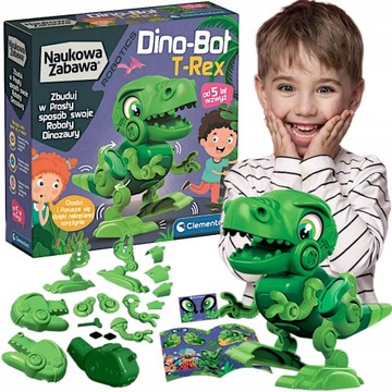 MECHANIKA JUNIOR ROBOT DINOZAUR DINO BOT DINOBOT T-REX KLOCKI CLEMENTONI