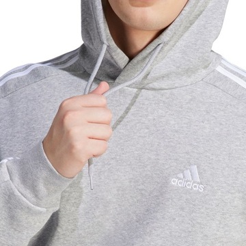 XL Bluza męska adidas Essentials Fleece 3-Stripes Hoodie szara IJ6474 XL