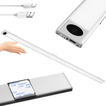 LAMPA LISTWA PODSZAFKOWA LED MEBLOWA NOCNA CZUJNIK NA RUCH RĘKĄ MAGNES 80cm