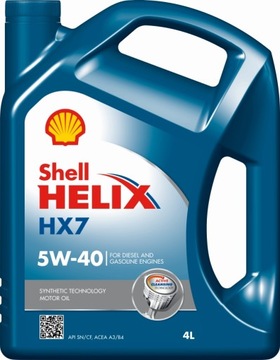 Olej Shell Helix HX7 5W40 4L BENZYNA DIESEL LPG