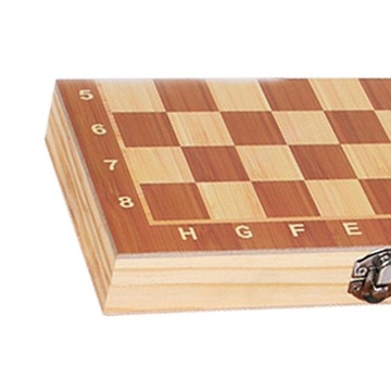 Drewniany zestaw szachowy składany dla dzieci i dorosłych o wymiarach 24xm x 24cm